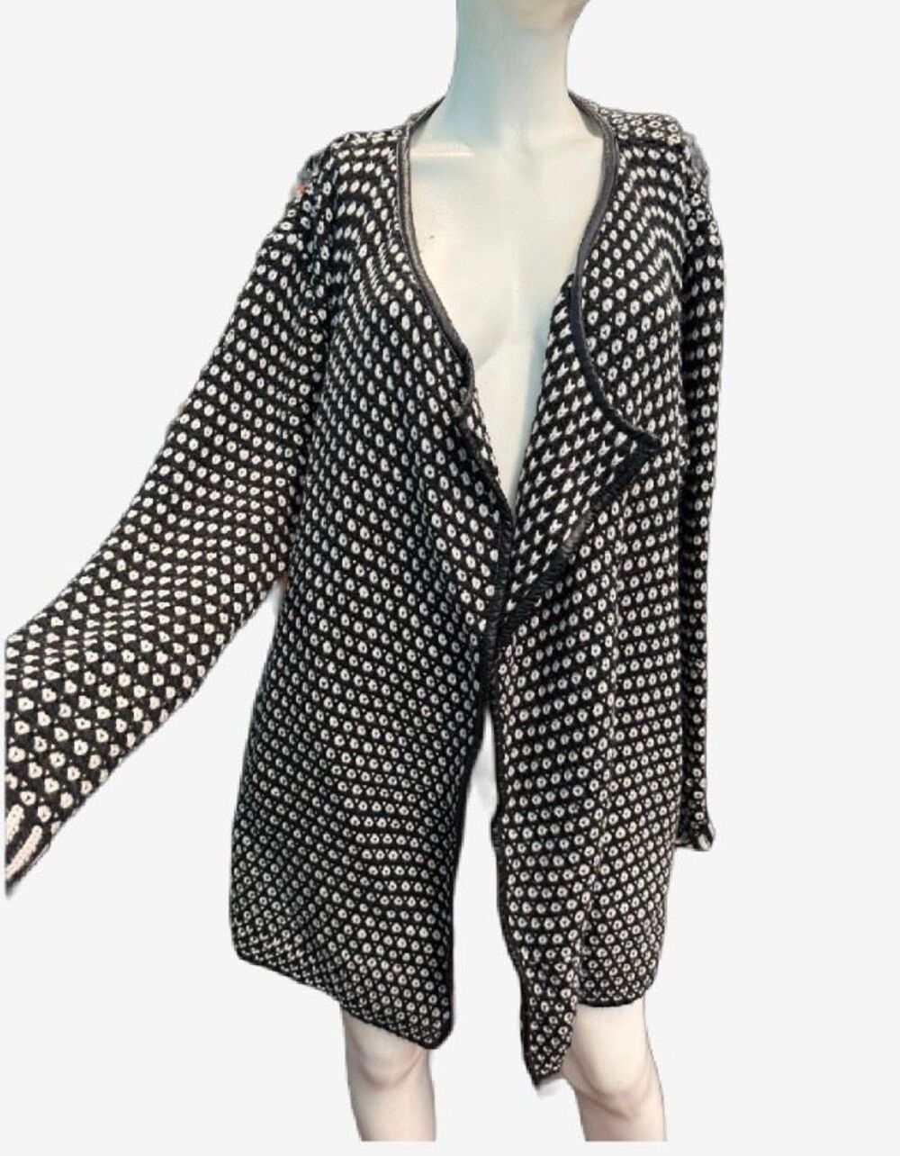New York & Company Black and White Open Drape Jacket Women’s Size XXL